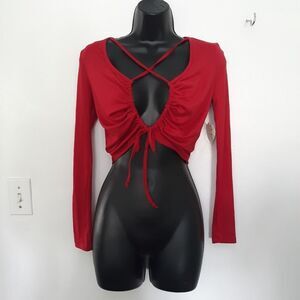 Self-esteem red crop top